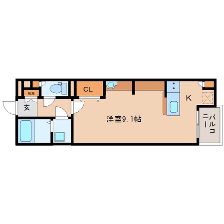 一分駅 徒歩5分 1階の物件間取画像